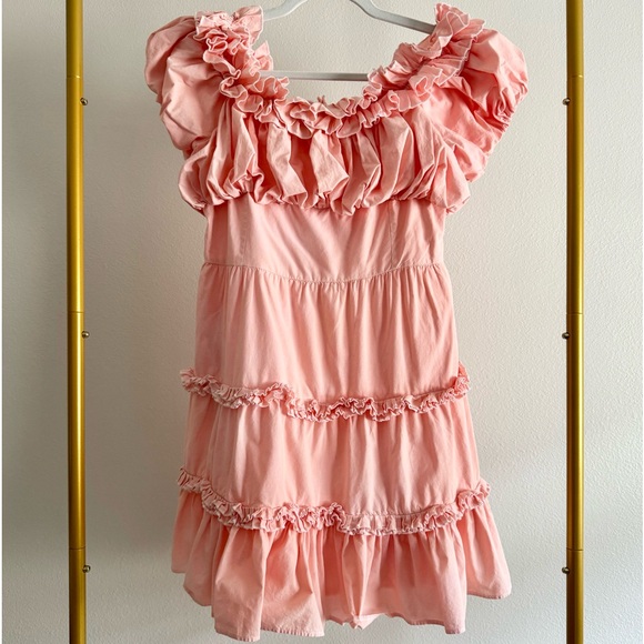 love the label Dresses & Skirts - Tuckernuck Love The Label Off The Shoulder Tiered Mini Ruffle Dress M Coquette